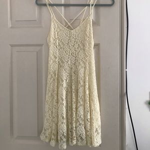 cream floral print summer dress